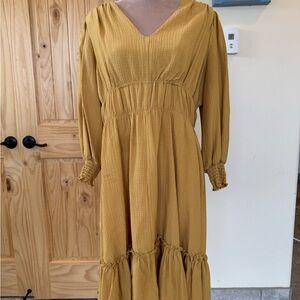 Mustard Yellow Long Sleeve Dress
